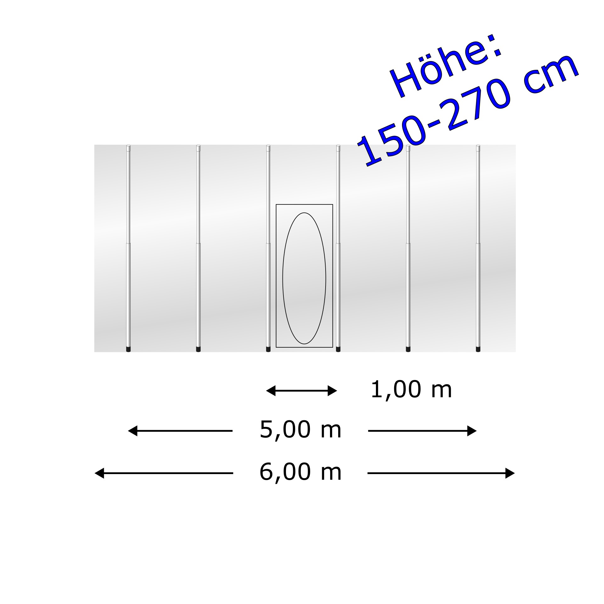 Staubschutzwand solidWALL 6,00 x 2,70 m Komplett-Paket – Ansicht, Aufzug, Lift, Tür, Platten, Höhe verstellbar