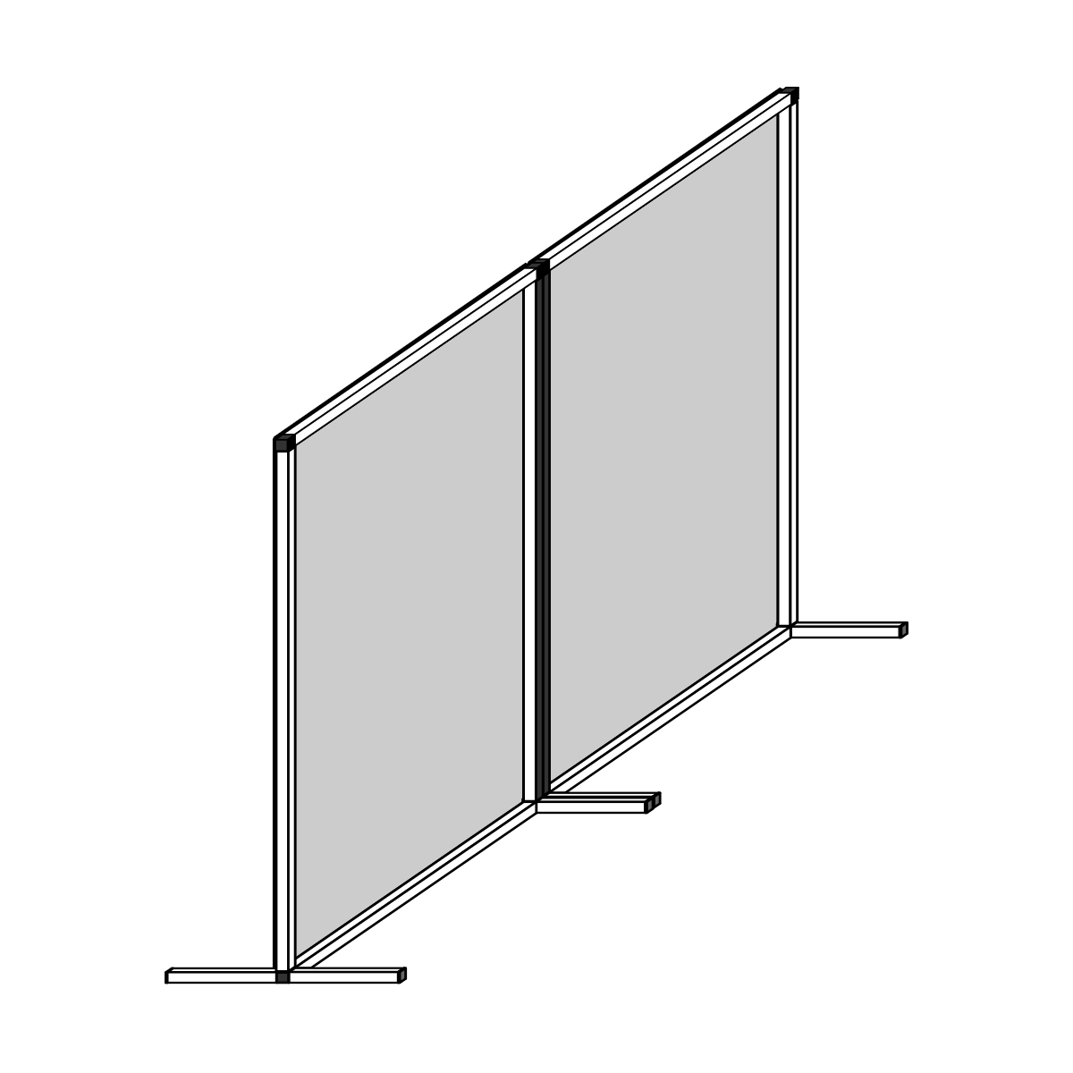 Stellwand PVC B1 schwer entflammbar mit Tür Stellwand PVC B1 schwer entflammbar mit Tür