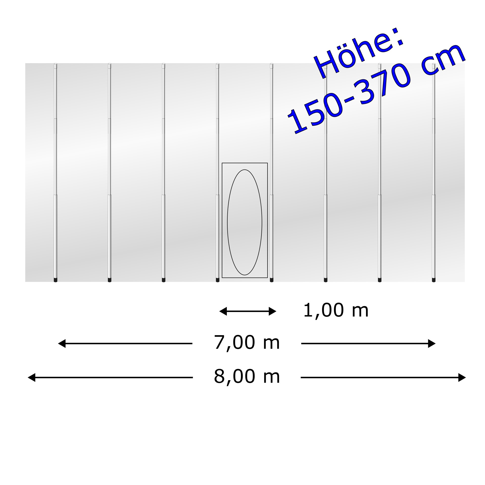 Staubschutzwand solidWALL 8,00 x 3,70 m Komplett-Paket – Ansicht, toilett, urinal, toilettenraum, kabine, abmessung 1,0 m, höhe 150-370 cm