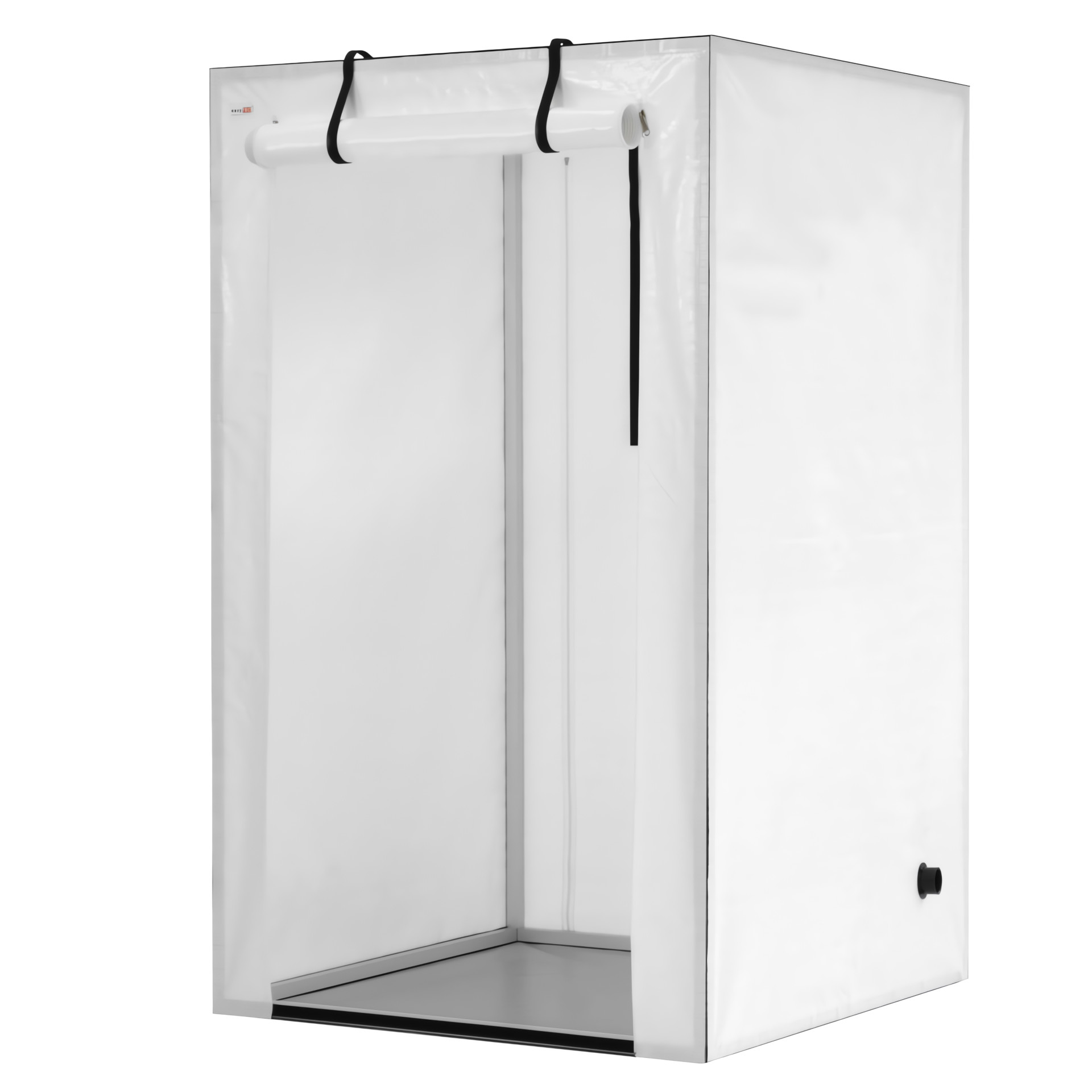 easyTEC Ein-Kammer-Schleuse als Personen- und Materialschleuse easyTEC Ein-Kammer-Schleuse als Personen- und Materialschleuse mit geöffneter aufrollbarer Reißverschlusstür