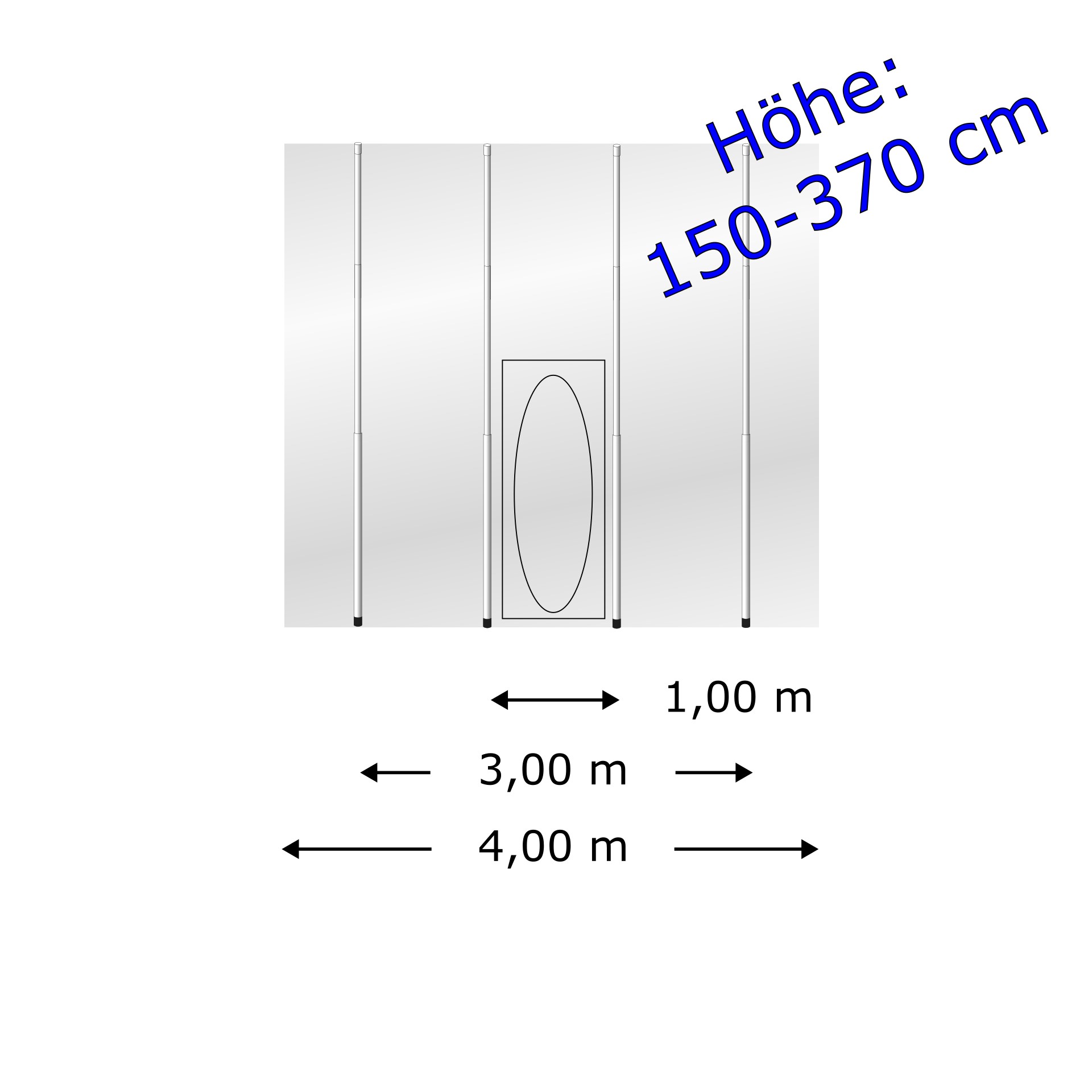 Staubschutzwand solidWALL 4,00 x 3,70 m Komplett-Paket – Ansicht, toilet door, privacy stall, toilet partition, restroom door, suite dimensions